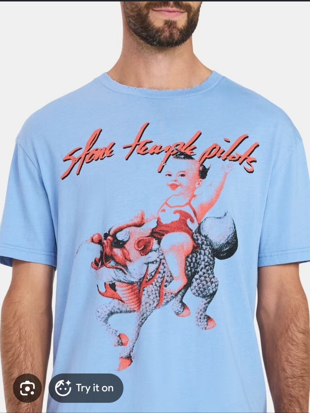 Stone Temple Pilots Light Blue Graphic Short Sleeve Tee XL
